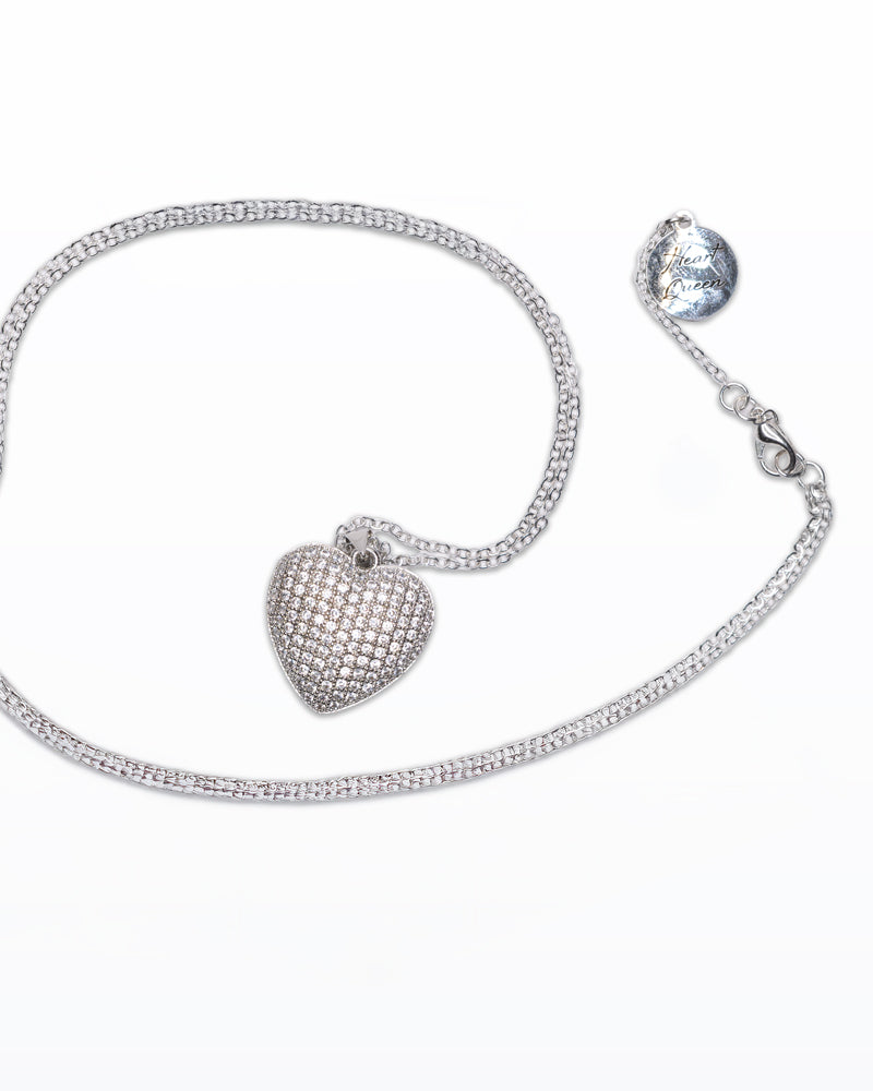 Collana Cuore – Placcata Argento con Cristalli Luminosi